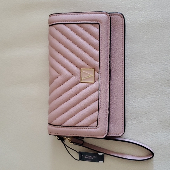 VICTORIA’S SECRET MINI CLUTCH WRISTLET WALLET LIGHT PINK - Picture 9 of 9